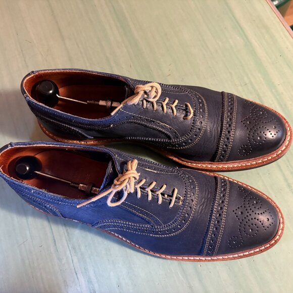 Mens Allen Edmonds Standmok Blue Cap-toe Oxford With Daninte Rubber Sole 11 D main image 5
